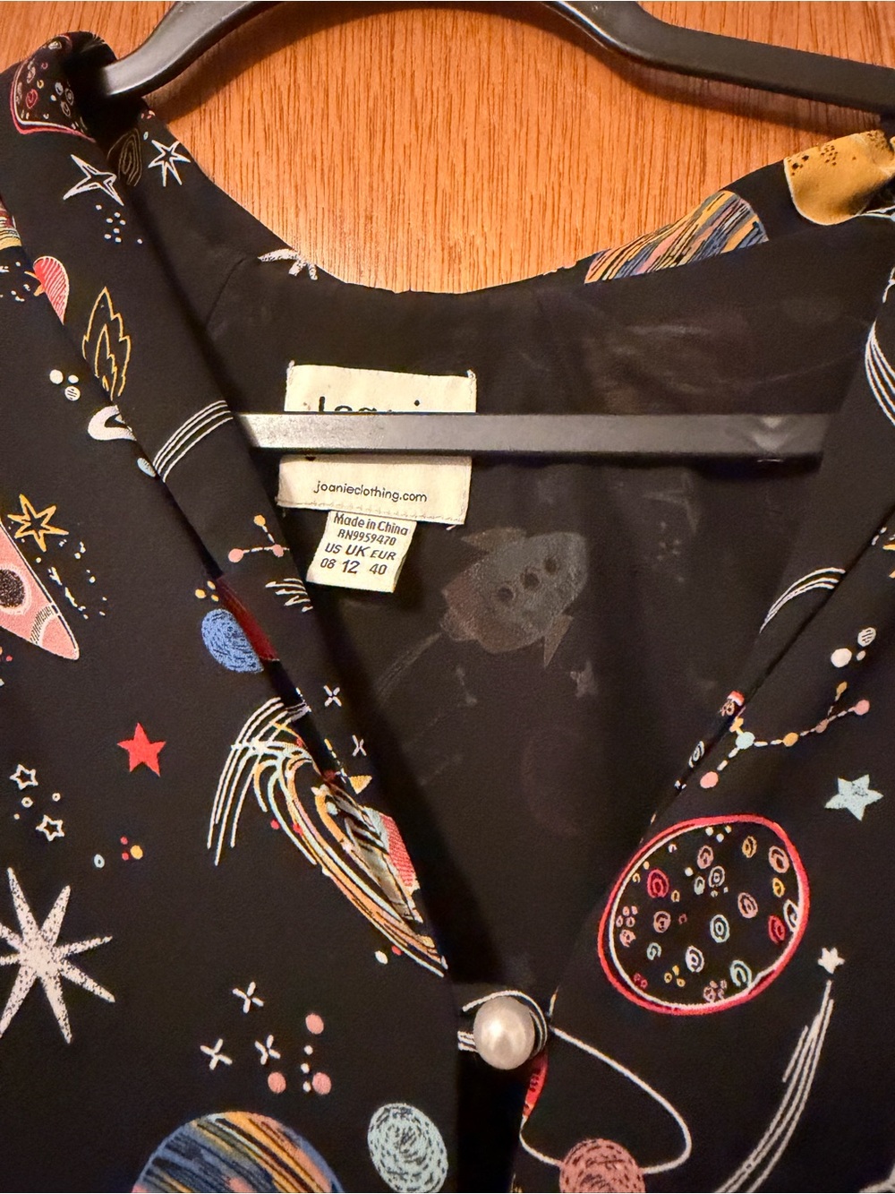 Joanie space theme button dress - Picture 2 of 5